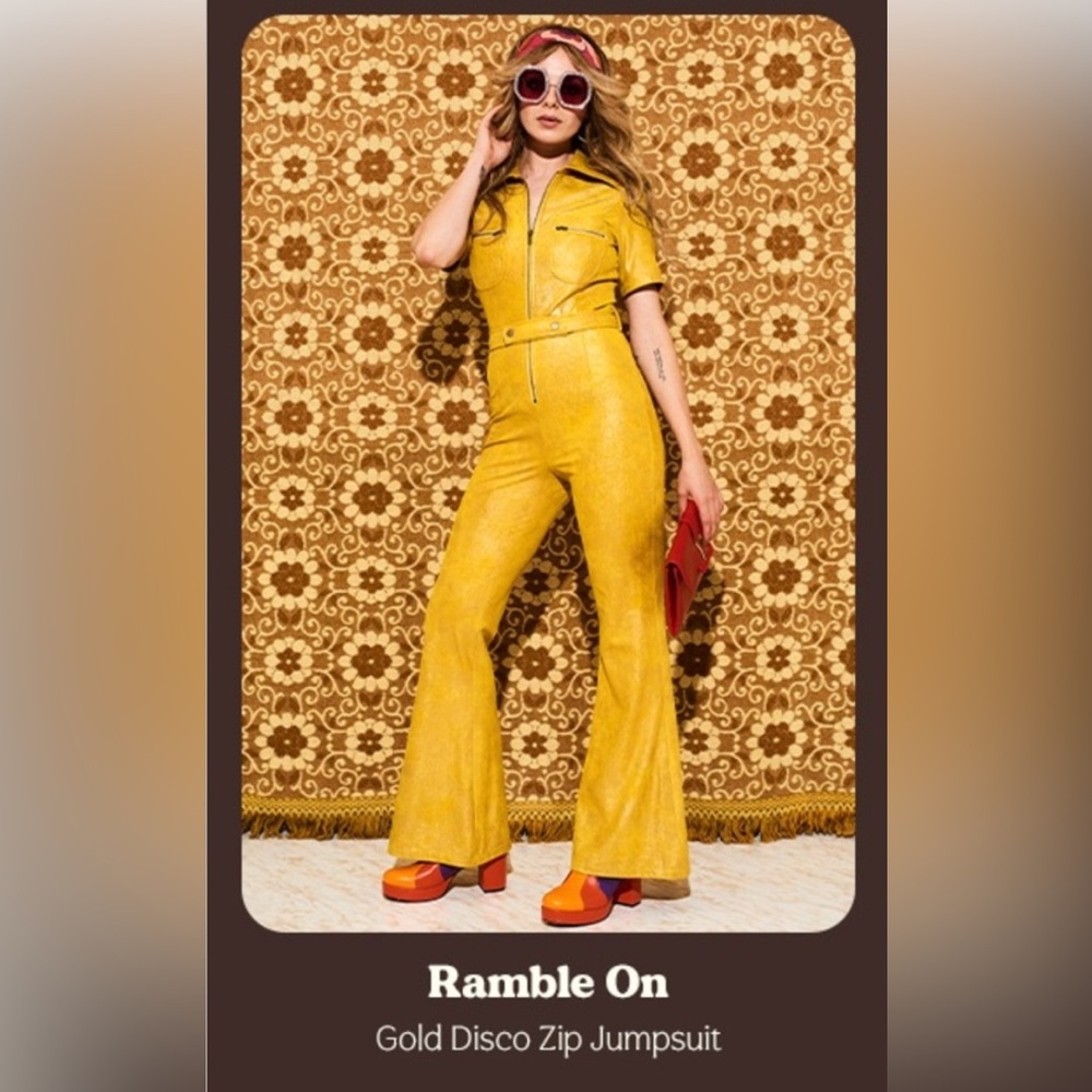 Hippie Shake Gold Disco Jumpsuit